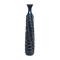 Teal Ceramic Tall Geometric Floor Vase with Gold Accents